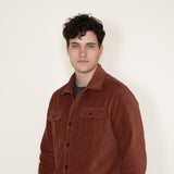 Union Corduroy Shacket for Men in Red Orange