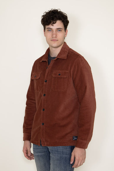 Union Corduroy Shacket for Men in Red Orange