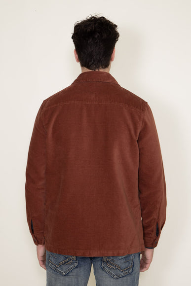 Union Corduroy Shacket for Men in Red Orange