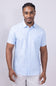 Union Lennox Slub Cotton Button Up Shirt for Men in Blue