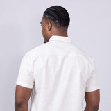 Union Lennox Slub Cotton Button Up Shirt for Men in Sand