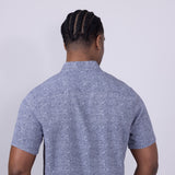Union Venice Printed Rayon Button Up Shirt for Men in Navy