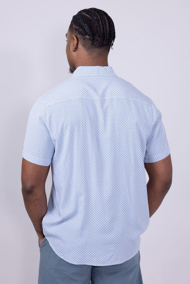 Union Venice Printed Rayon Button Up Shirt for Men in Blue