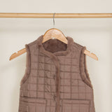 Youth Reversible Faux Fur Vest for Girls in Brown Cream