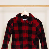 Youth Sherpa Jacket for Girls in Red/Black