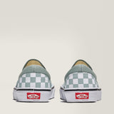 Vans Classic Slip-On Checkboard Shoes for Women in Grey Olive