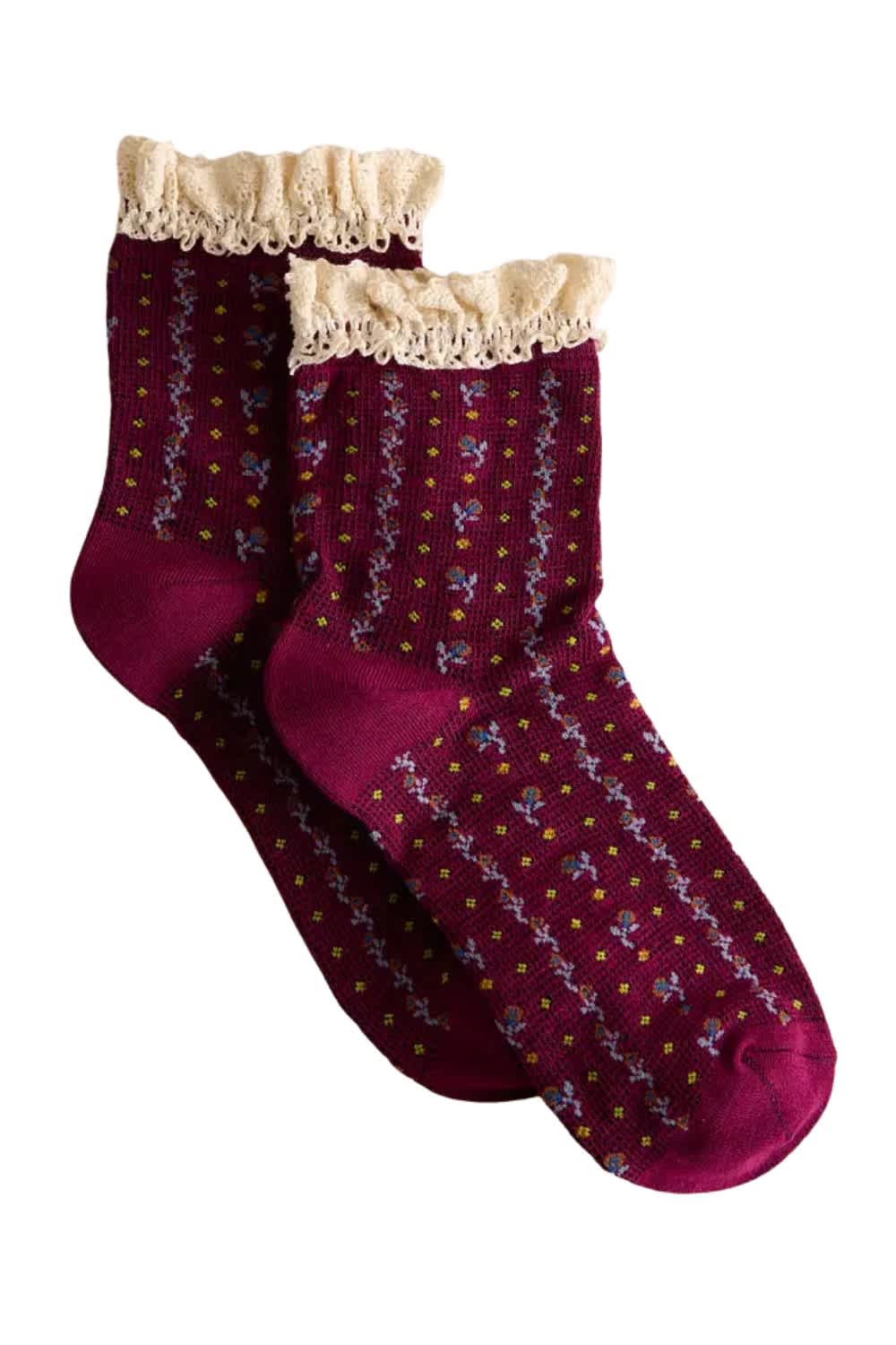 Free People Rosebud Waffle Knit Socks for Women in Dahlia | ACCFP20-05-DAHLIA
