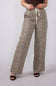 Leopard Print Drawstring Pants for Women in Brown