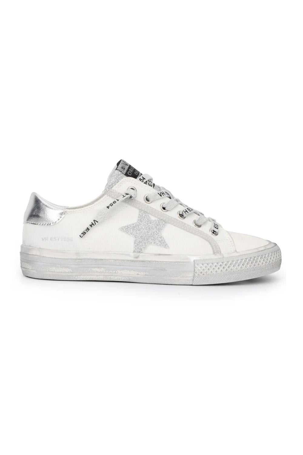 glico✩.*˚ Vintage Havana Alive Star Sneakers for Women in White/Silver