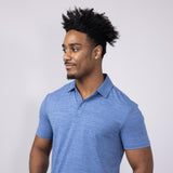 Vintage Summer Jersey Performance Polo Shirt for Men in Blue