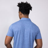 Vintage Summer Jersey Performance Polo Shirt for Men in Blue