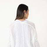 Waffle Knit Cardigan for Women in White
