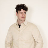 WearFirst Stretch Wale Corduroy Shacket for Men in Off White