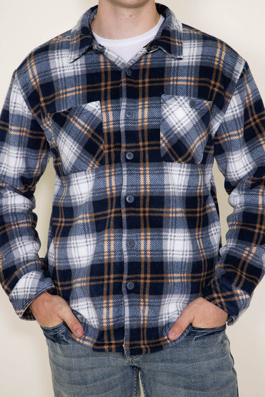 WearFirst Microfleece Shirt Jacket for Men in Navy Blue