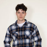 WearFirst Microfleece Shirt Jacket for Men in Navy Blue
