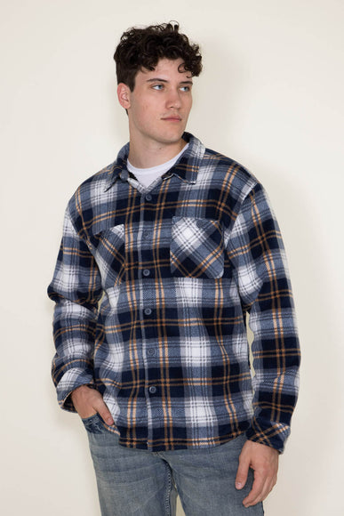 WearFirst Microfleece Shirt Jacket for Men in Navy Blue