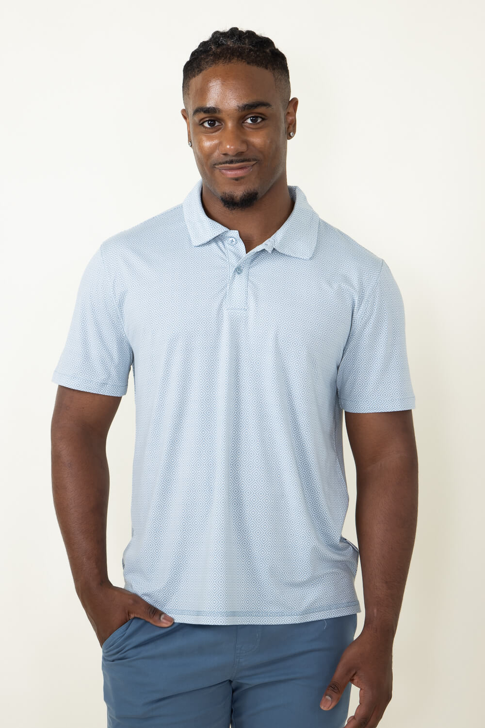 Baby Blue Polo Shirt Mens Outfit Paignton Cotton Polo Shirt In