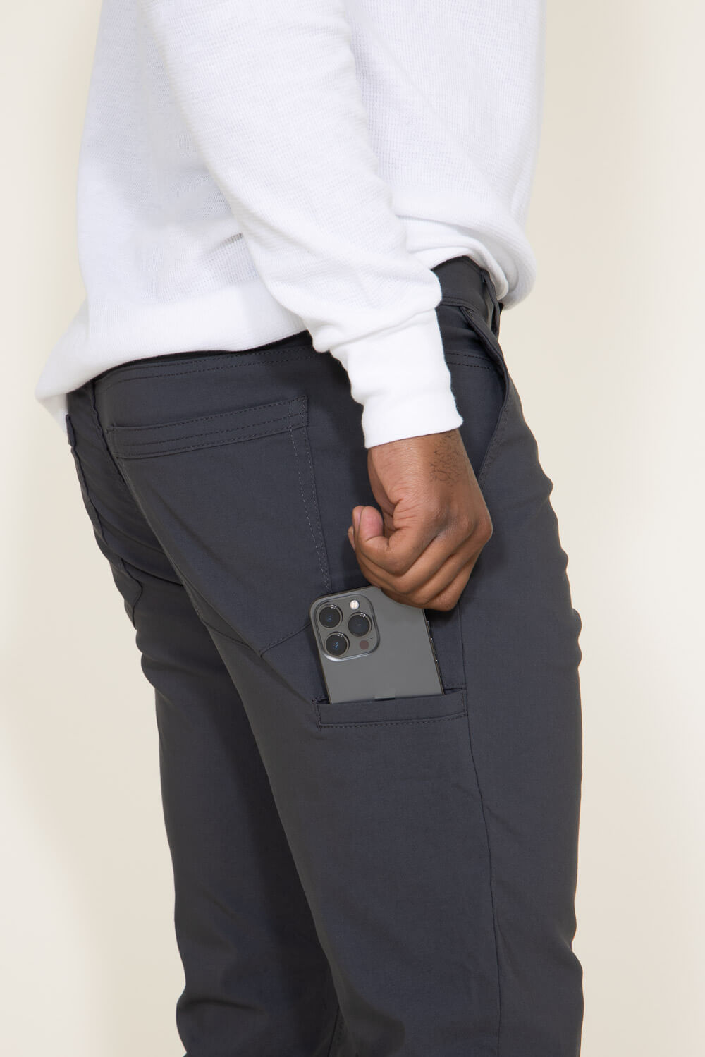 Copper & Oak Elastic File Tech Jogger Pants for Men in Black