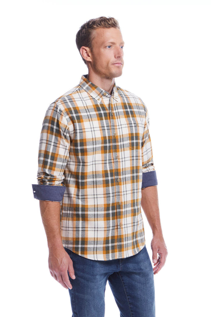 Weatherproof Vintage Brushed Flannel Shirt for Men in Lily