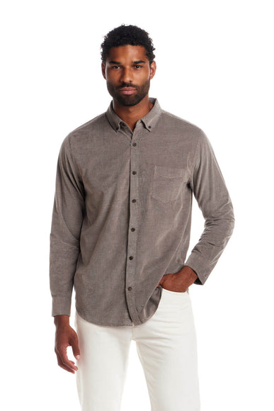 Weatherproof Vintage Brocade Corduroy Shirt for Men in Brown