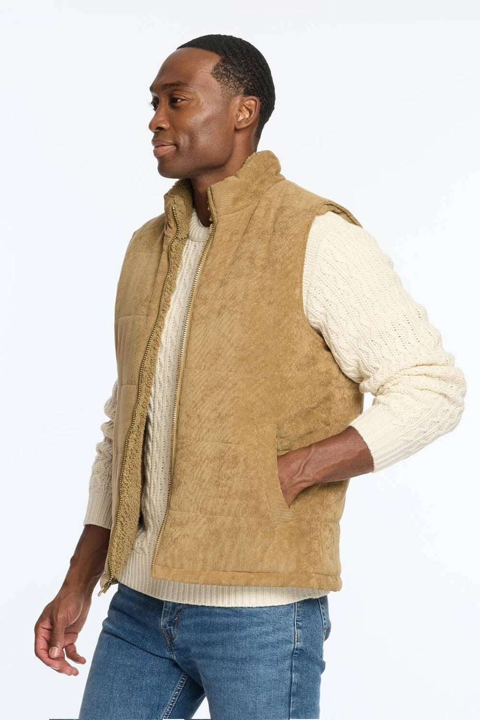 JJXX : Faux Leather Short Puffer Vest