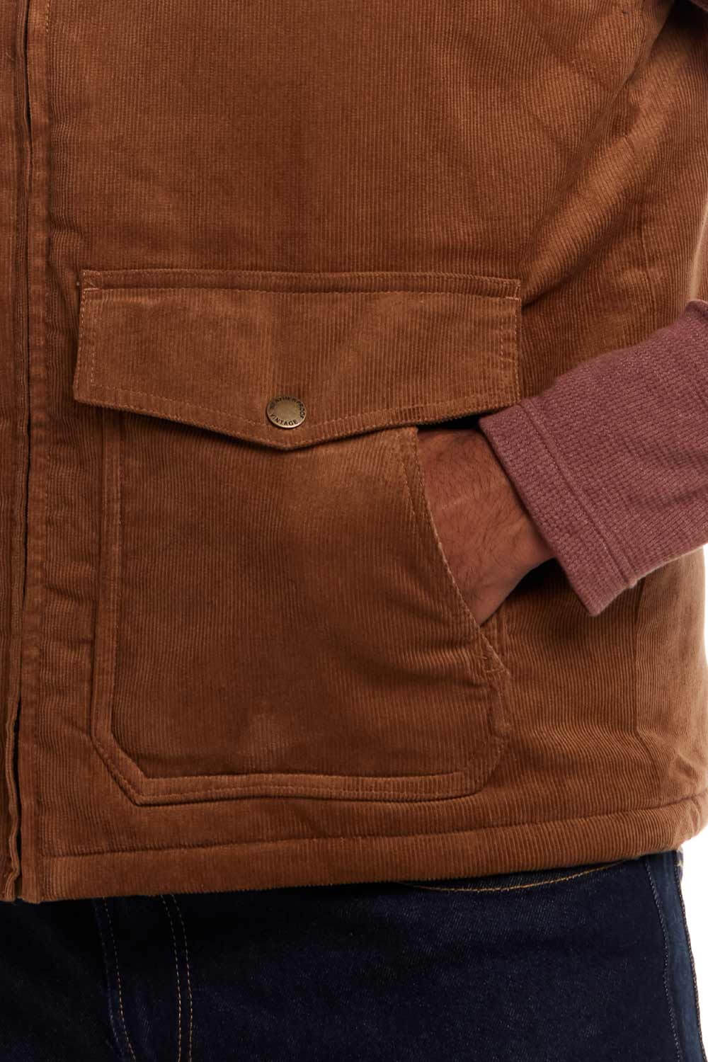 Weatherproof Vintage Corduroy and Faux Suede Vest for Men in Brown