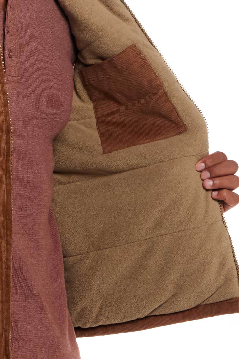 Weatherproof Vintage Corduroy and Faux Suede Vest for Men in Brown