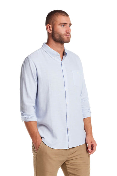 Weatherproof Vintage Country Twill Shirt for Men in Fjord Blue