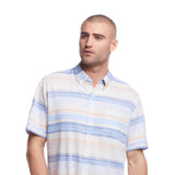 Weatherproof Vintage Striped Country Twill Button Up Shirt for Men in Pearled Ivy