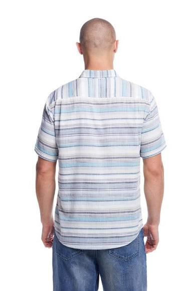 Weatherproof Vintage Striped Country Twill Button Up Shirt for Men in Sea Blue