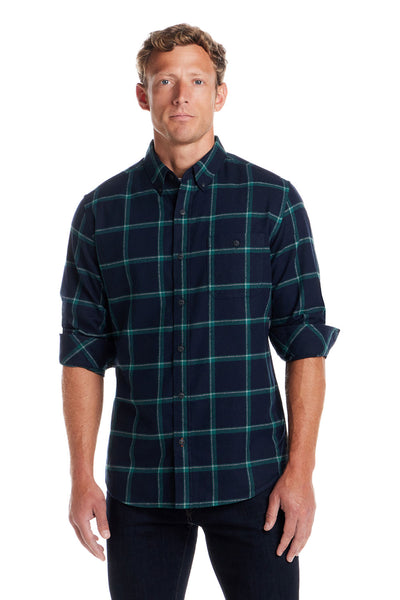 Weatherproof Vintage Brushed Flannel Shirt for Men in True Navy