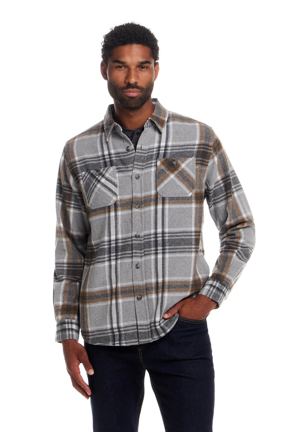 Weatherproof Vintage Faux Wool Unlined Shirt for Men in Castor Gray 