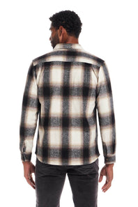 Weatherproof Vintage Brushed Unlined Shirt Jacket for Men in Chocolate Cream