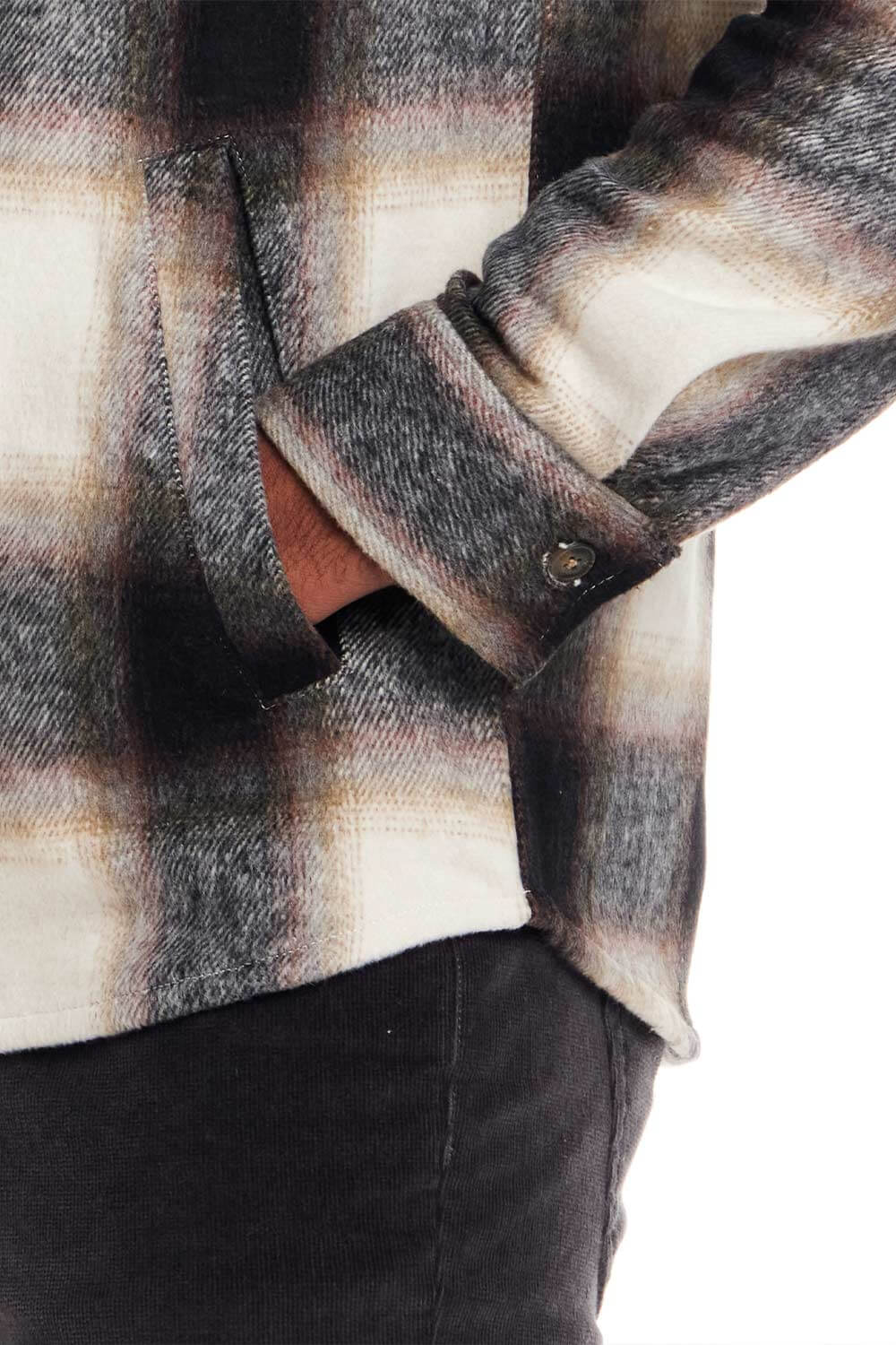 Weatherproof Vintage Brushed Unlined Shirt Jacket for Men in Chocolate Cream