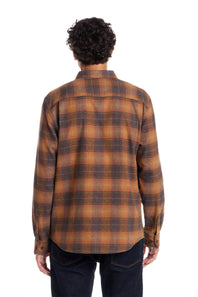 Weatherproof Vintage Brushed Flannel Shirt for Men in Pumpkin Spice