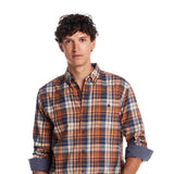 Weatherproof Vintage Brushed Flannel Shirt for Men in Umber 