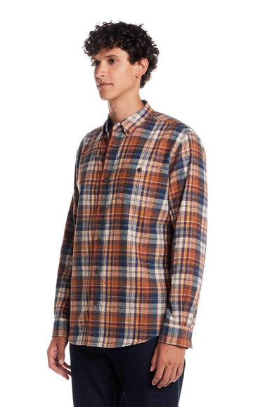 Weatherproof Vintage Brushed Flannel Shirt for Men in Umber 