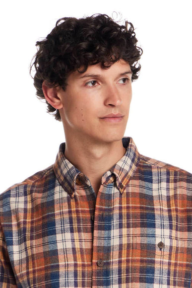 Weatherproof Vintage Brushed Flannel Shirt for Men in Umber 