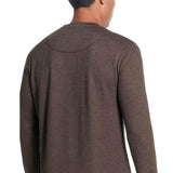 Weatherproof Vintage Waffle Henley Thermal Long Sleeve Shirt for Men in Chocolate