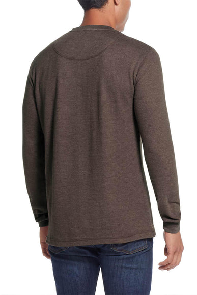 Weatherproof Vintage Waffle Henley Thermal Long Sleeve Shirt for Men in Chocolate