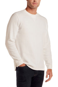 Weatherproof Vintage Waffle Henley Thermal Long Sleeve Shirt for Men in White