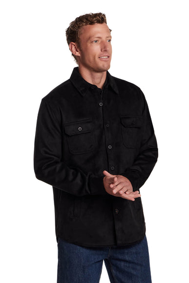 Weatherproof Vintage Faux Suede Shirt Jacket for Men in Black