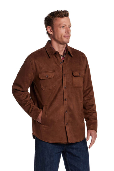 Weatherproof Vintage Faux Suede Shirt Jacket for Men in Light Brown