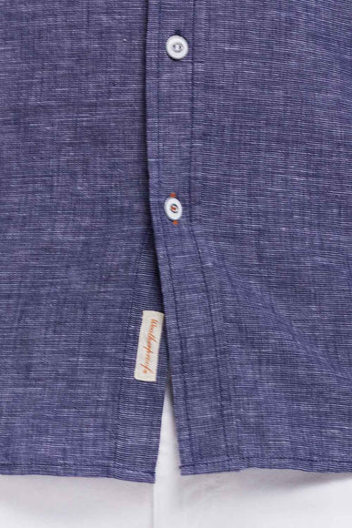 Weatherproof Vintage Cotton Linen Solid Button Up Shirt for Men in Naval Academy