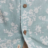 Weatherproof Vintage Cotton Linen Pattern Button Up Shirt for Men in Teal Mist