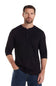 Weatherproof Vintage Long Sleeve Jersey Henley Shirt for Men in Black