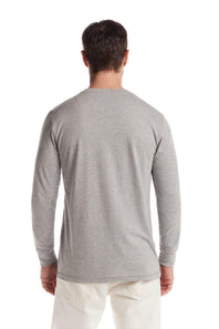 Weatherproof Vintage Long Sleeve Jersey Henley Shirt for Men in Light Grey Heather