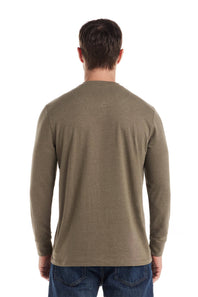 Weatherproof Vintage Long Sleeve Jersey Henley Shirt for Men in Olive