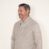 Weatherproof Vintage Cable Knit Fisherman Toggle Sweater for Men in Light Khaki