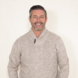 Weatherproof Vintage Cable Knit Fisherman Toggle Sweater for Men in Light Khaki